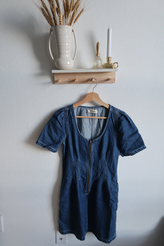 Madewell Jean Front Zip Dress